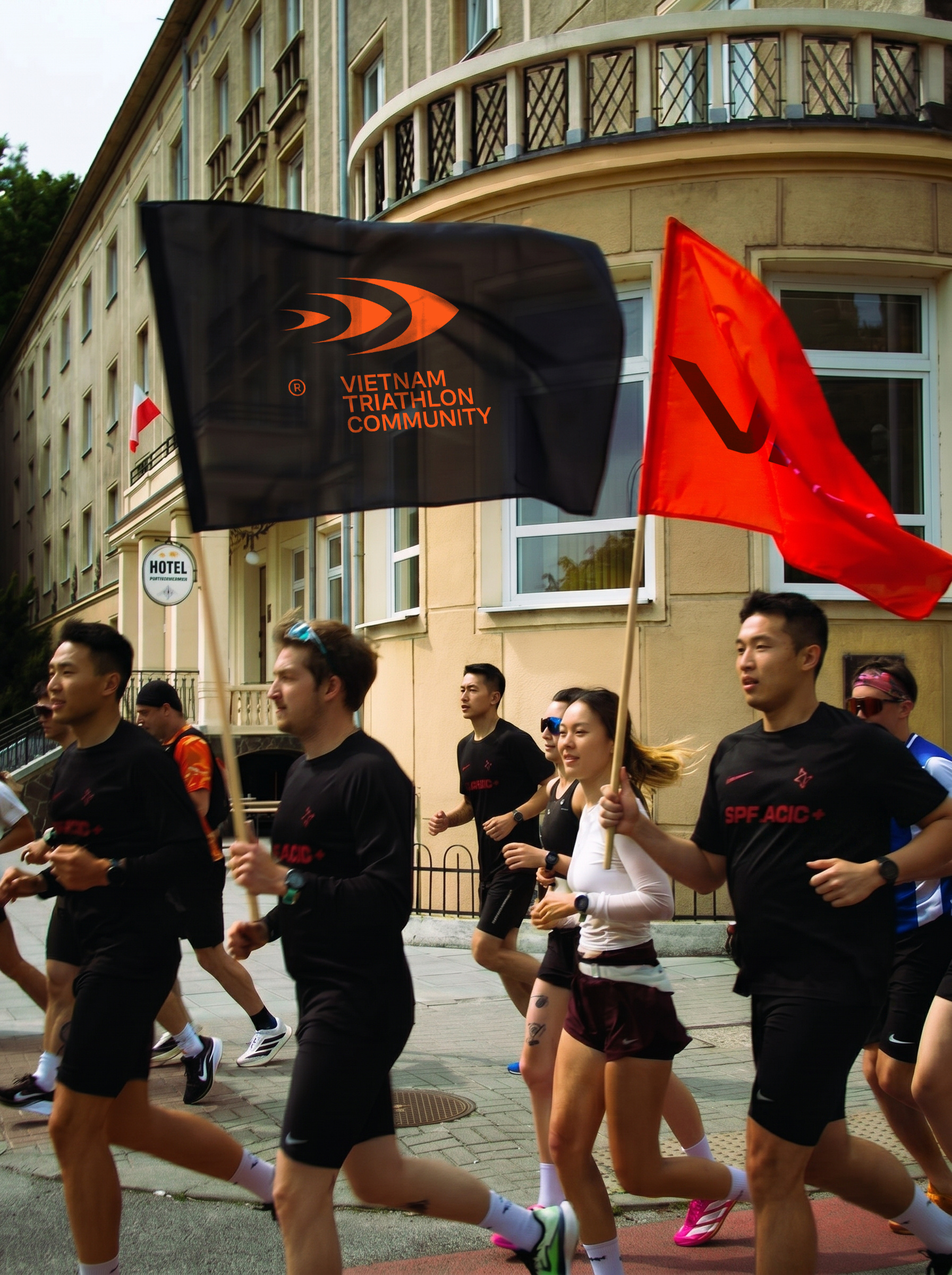 Runners in marathon competition