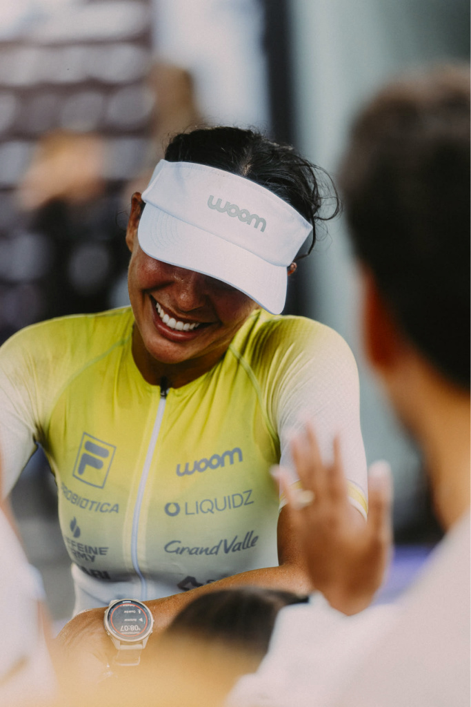 Swimmer smiling after race